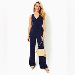 Lilly Pulitzer Jannah Jumpsuit True Navy Sz14 NWT